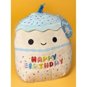 Squishmallows 10" Kiks‎ Happy Birthday Cake with Candle